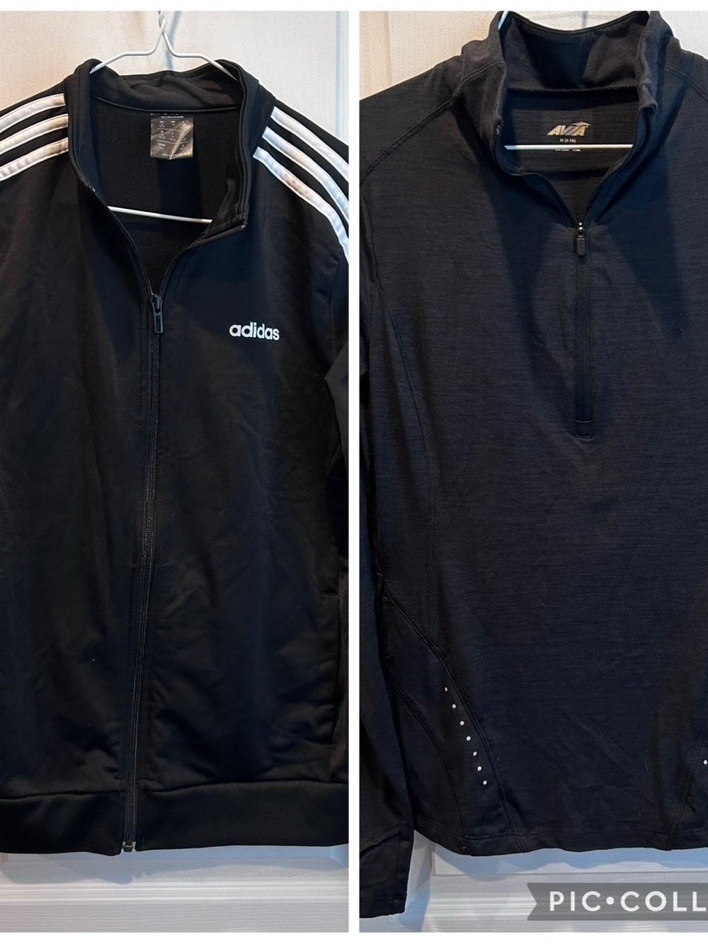 Lot Of 2 Women’s Activewear Size MD Adidas Jacket & Avia Long Sleeve Top Black